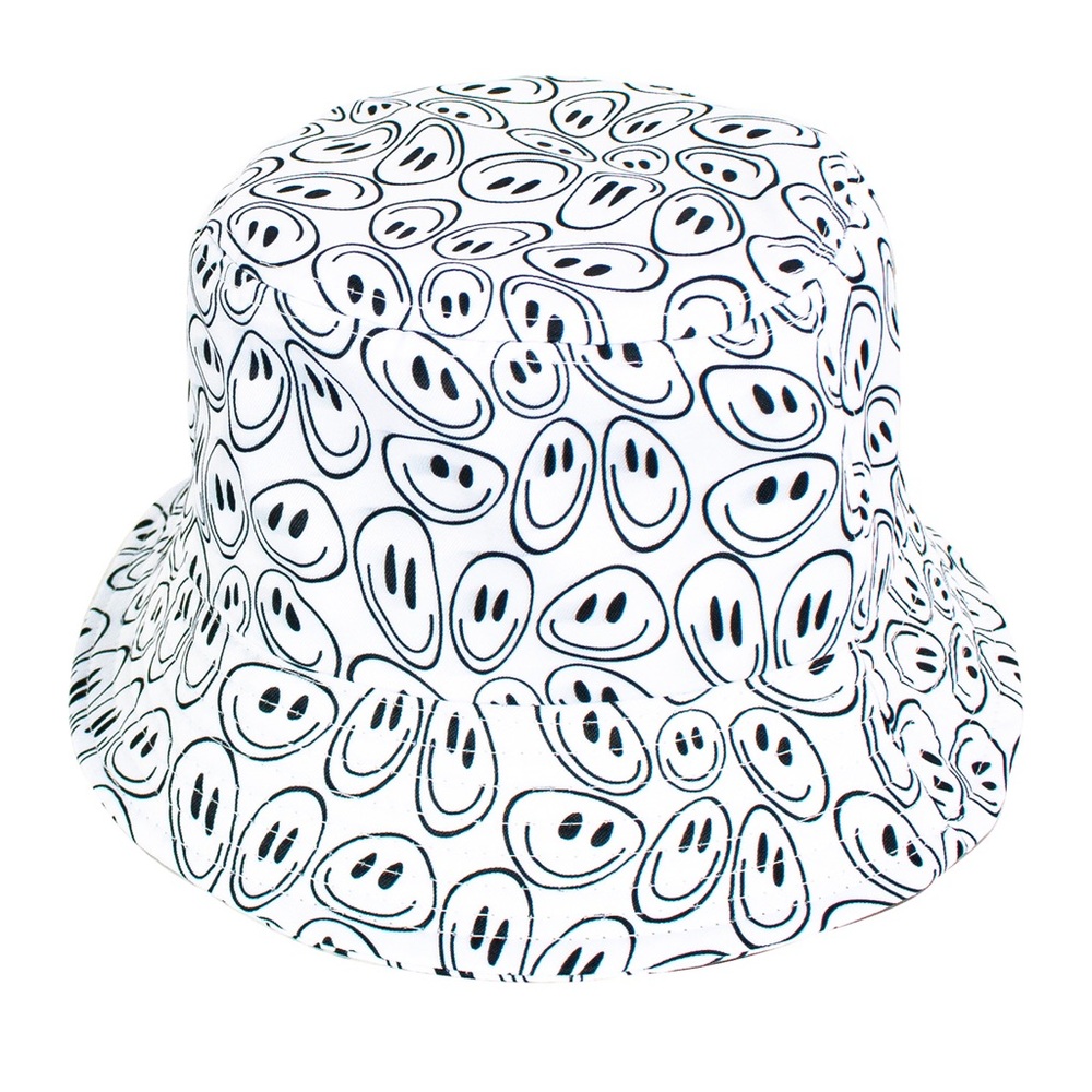 Peter Grimm Black and White Smiley Bucket Hat